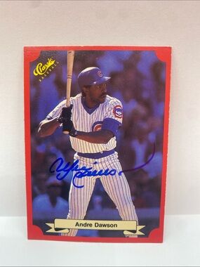 1988 Classic Red Andre Dawson Cubs In Person Autograph #157 (089)